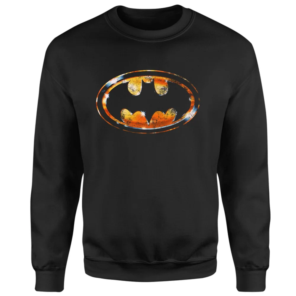 BATMAN Bat Logo Distressed Sweatshirt - Black - XXL Image 1