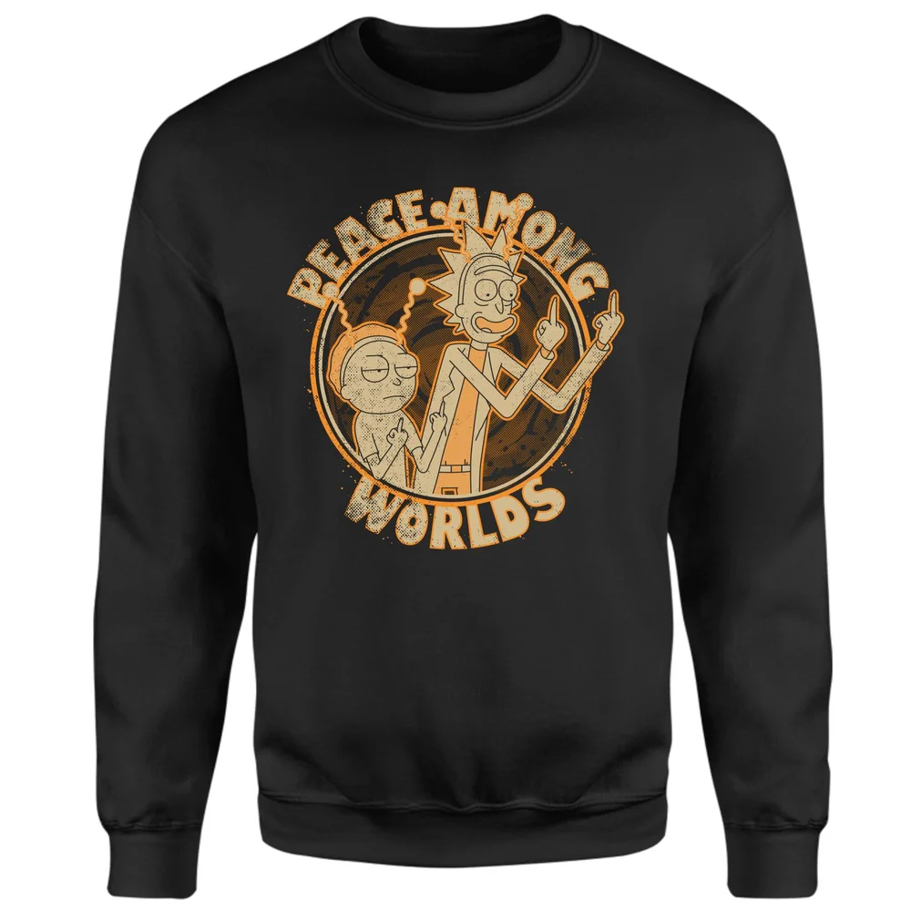 Rick and Morty Peace Among Worlds Sweatshirt - Black - L Image 1