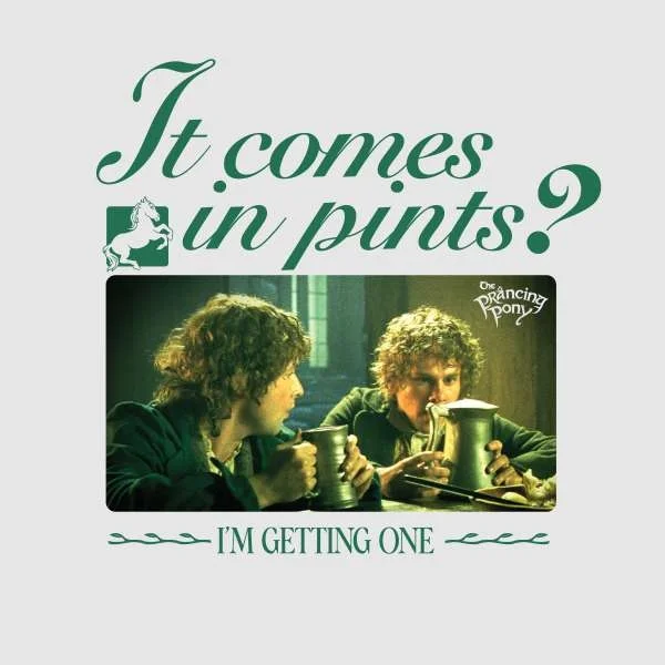 Lord Of The Rings It Comes In Pints Hoodie - Grey