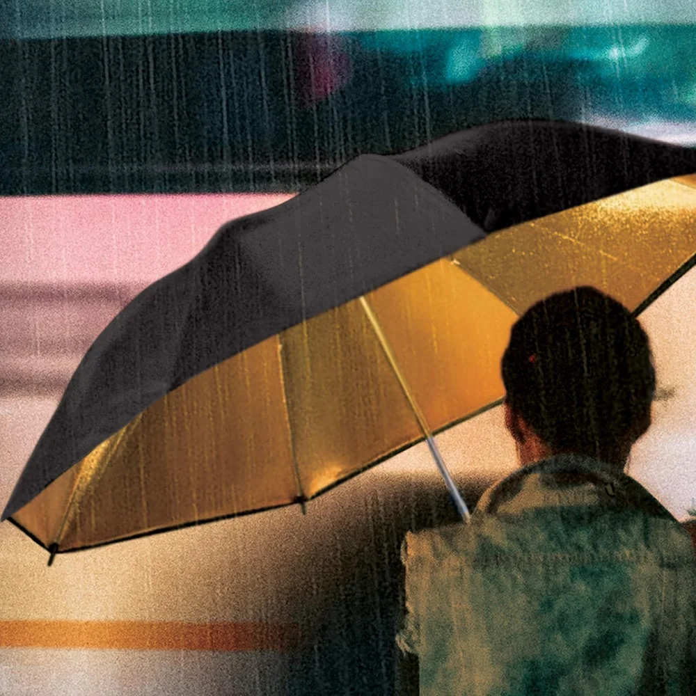 BLACK & GOLD UMBRELLA Image 1