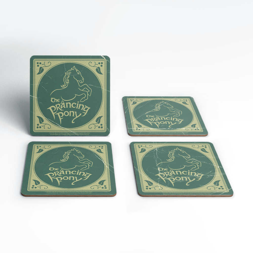 Lord Of The Rings The Prancing Pony Beer Mat Style Coaster Set Image 1
