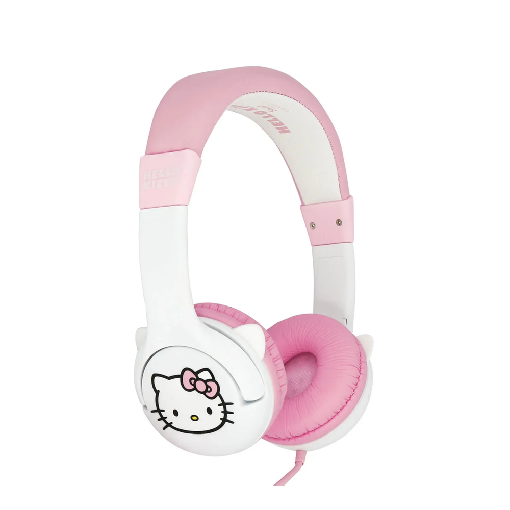 HELLO KITTY MOULDED WHITE/PINK CHILDRENS HEADPHONES Image 1