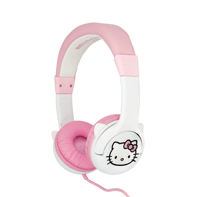 HELLO KITTY MOULDED WHITE/PINK CHILDRENS HEADPHONES