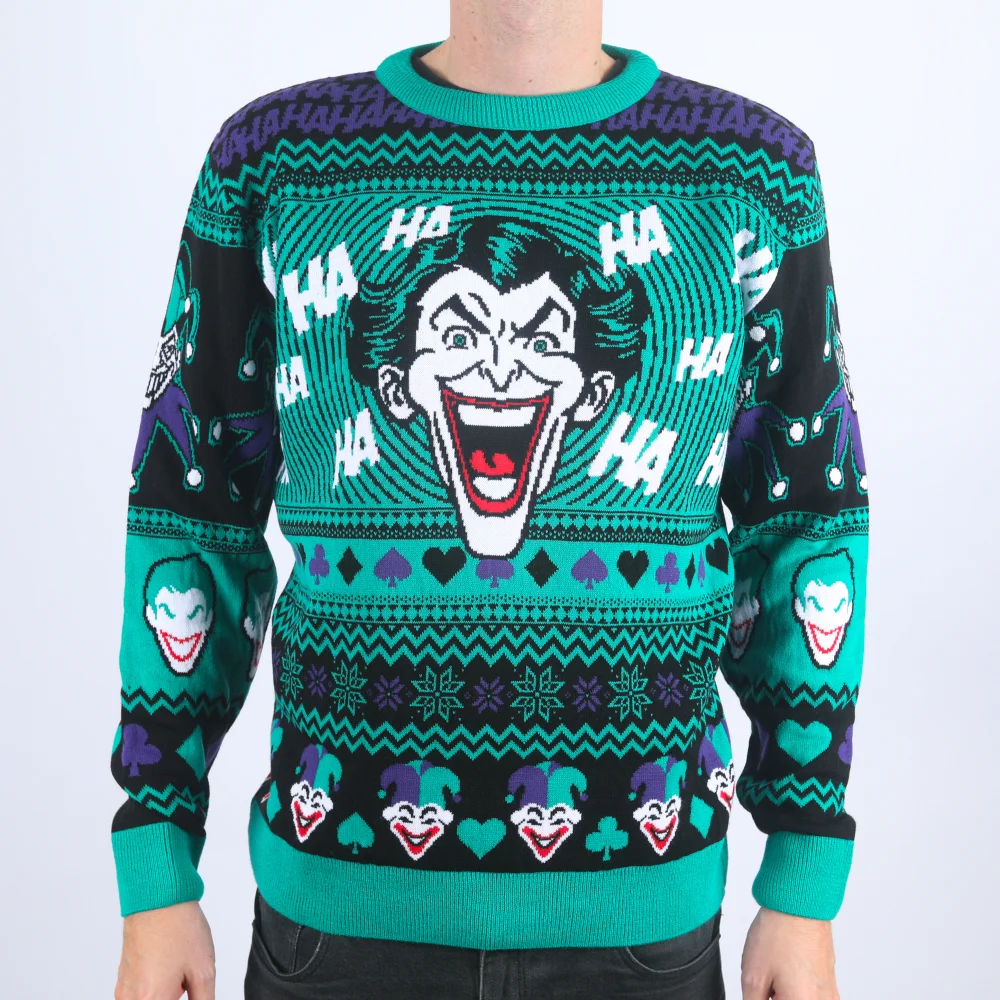 The Joker Ha-Ha-Happy Holidays Knitted Christmas Jumper - L Image 1