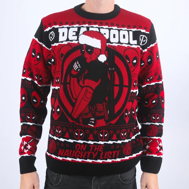 Deadpool On The Naughty List Knitted Christmas Jumper