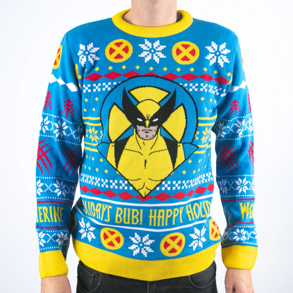 X-Men -97 Wolverine Happy Holidays Bub! Knitted Christmas Jumper - S Image 1