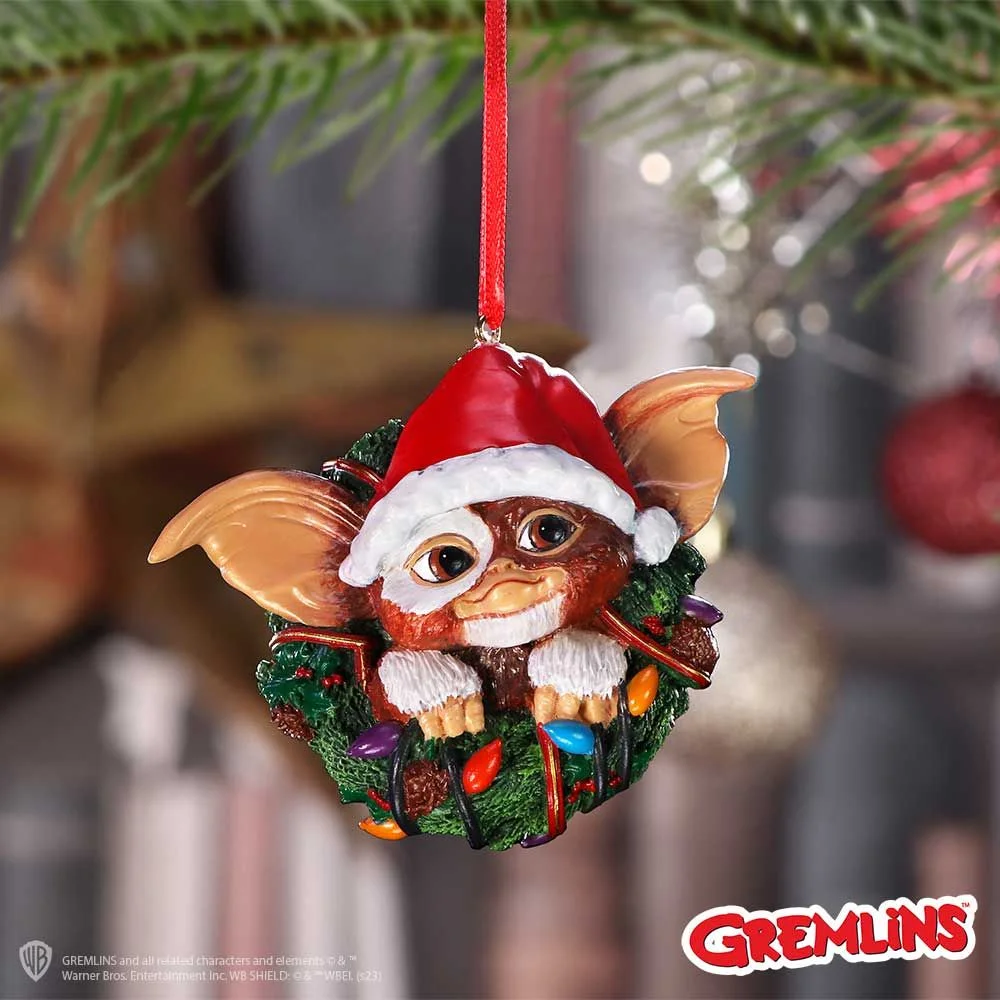 Gremlins Gizmo in Wreath Hanging Ornament 10cm Image 1