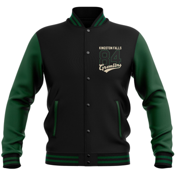 Gremlins Stripe Collegiate Varsity Jacket - Black/Green