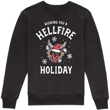Stranger Things Hellfire Holiday Head Sweatshirt - Black