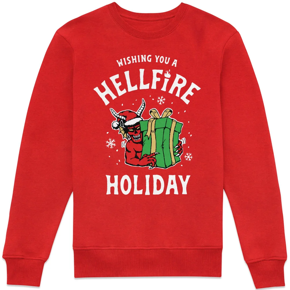 Stranger Things Hellfire Holiday Sweatshirt - Red - XXL Image 1