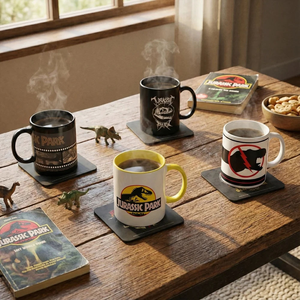 Jurassic Park 4x Mugs & Coasters Bundle Image 1