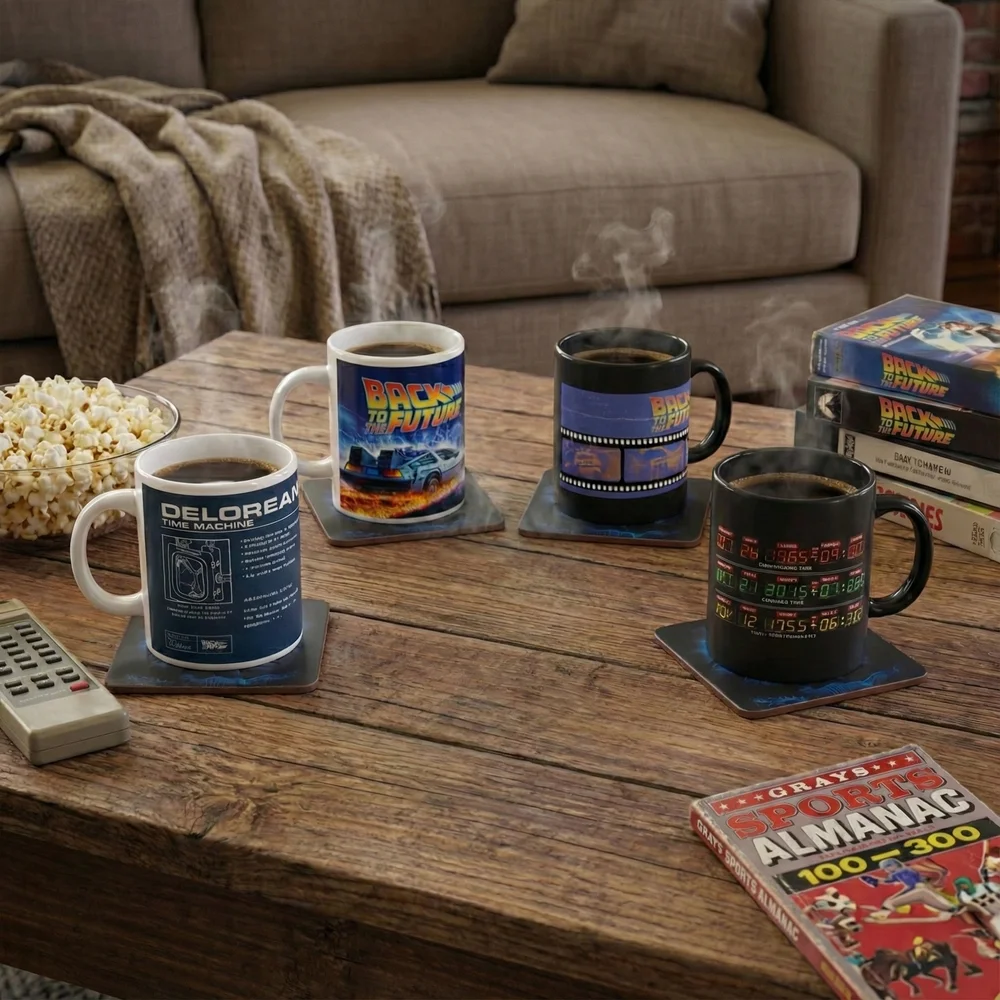 Back to the Future 4x Mugs & Coasters Bundle Image 1