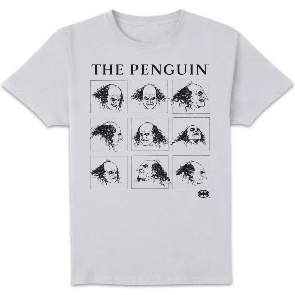 Batman Returns Multiple Faces Of The Penguin Men's T-Shirt - White - 3XL Image 1