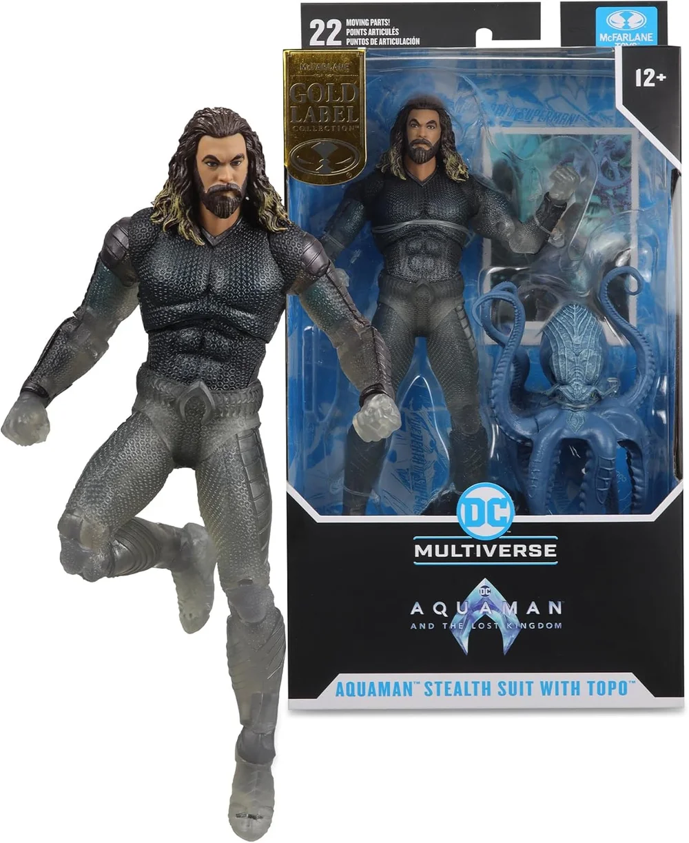 DC AQUAMAN 2 MOVIE 7IN - AQUAMAN (STEALTH SUIT WITH TOPO)(GOLD LABEL) Image 1