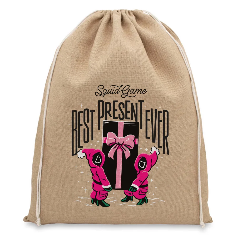 Squid Game Best Present Ever Christmas Hessian Sack Image 1