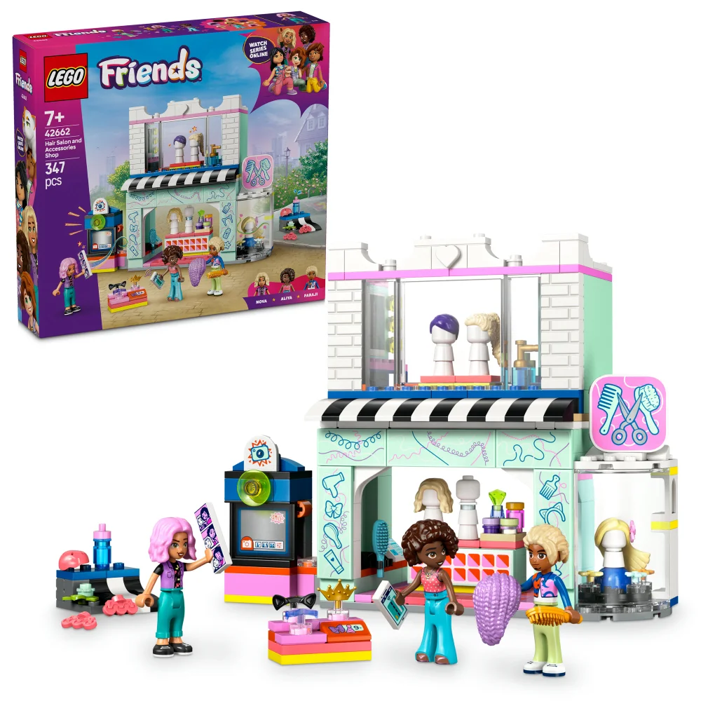 LEGO® Friends Hair Salon and Accessories Shop, Creative Pretend-Play Building Toy Set 42662 Image 1