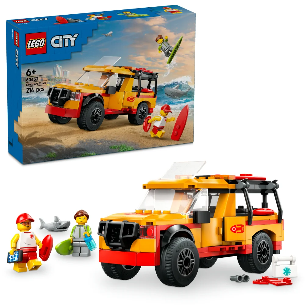 LEGO City Lifeguard Beach Rescue Truck & Shark Toys 60453 Image 1