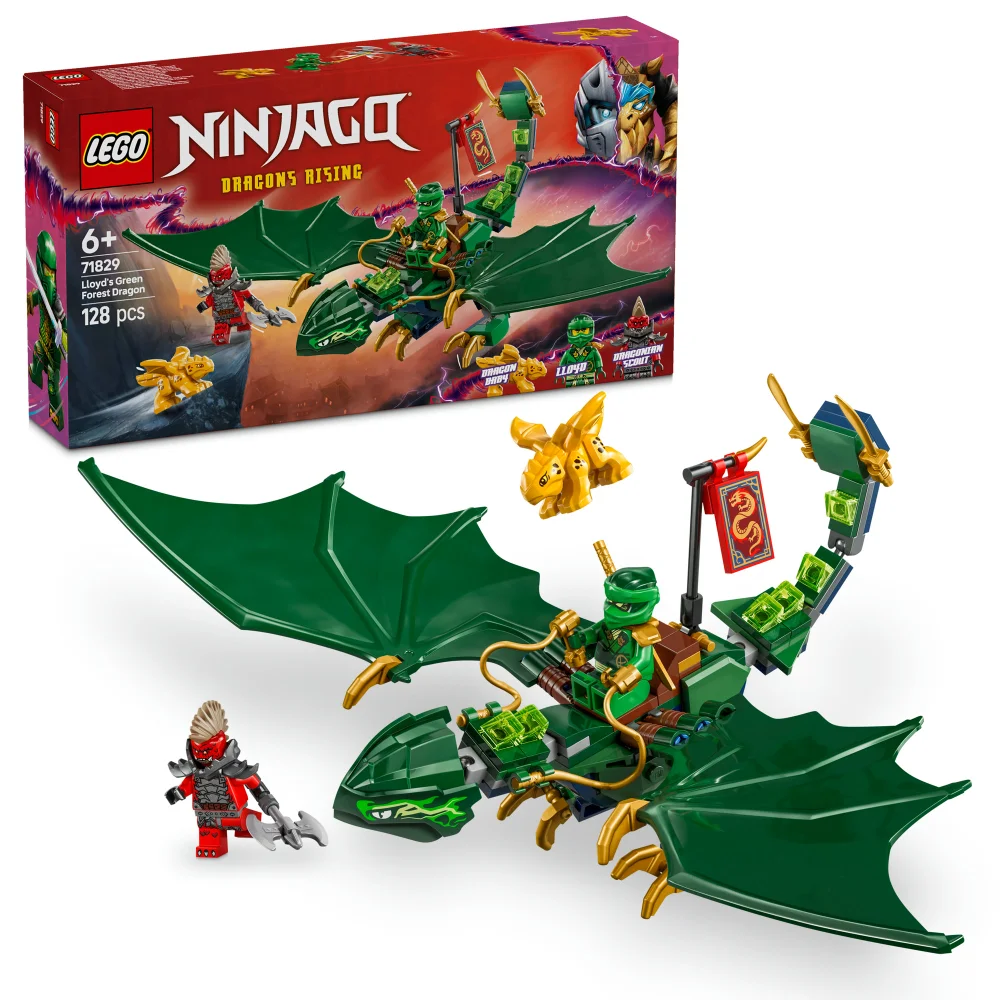LEGO NINJAGO Lloyd’s Green Forest Dragon Toy for Kids 71829 Image 1