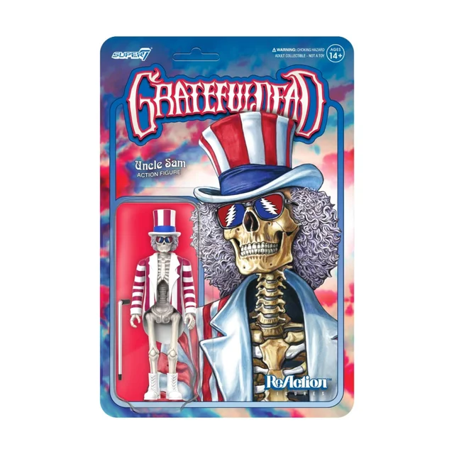 Super7 Grateful Dead W3 Uncle Sam Skeleton ReAction Figure