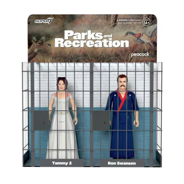 Super7 Parks and Recreation W2 - Ron and Tammy Wedding Night ReAction Figure Twin Pack