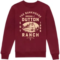 Yellowstone Dutton Ranch Woodcut Sweatshirt - Burgundy - undefined undefined