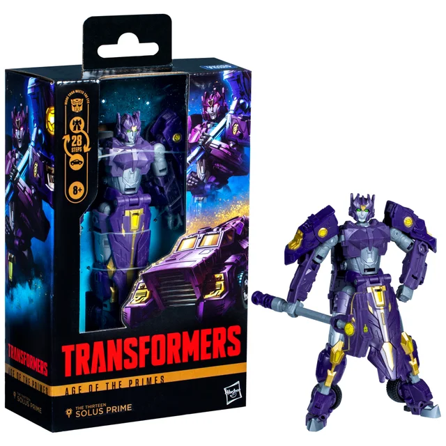 Hasbro Transformers Age of the Primes Deluxe Class The Thirteen Solus Prime 5.5” Action Figure, 8+