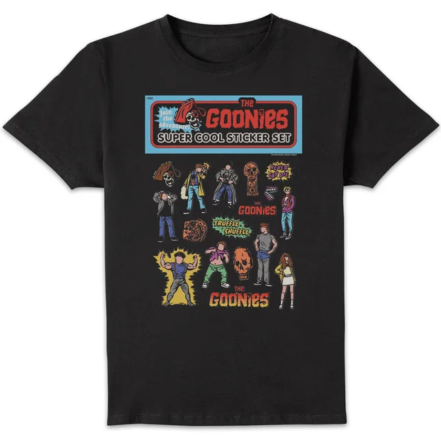 The Goonies Super Cool Sticker Set Unisex T-Shirt - Black