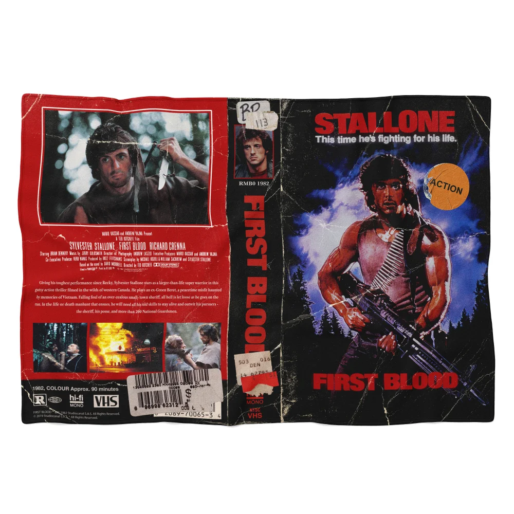 Rambo First Blood VHS Cover Fleece Blanket - S Image 1