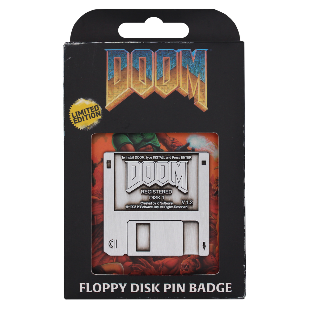 Doom Floppy Disk Pin Badge Image 1