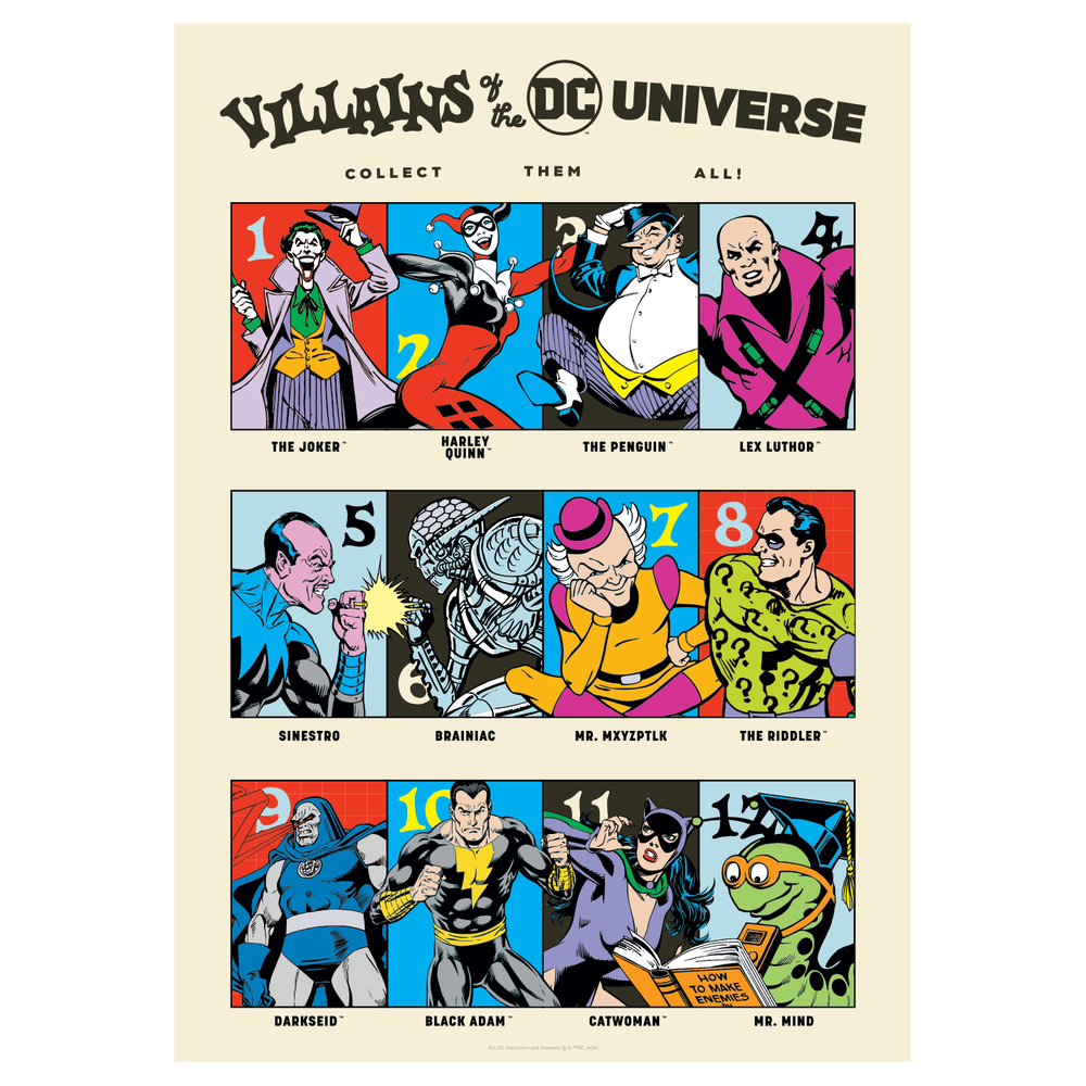 DC 90th Anniversary Villains Art print Image 1