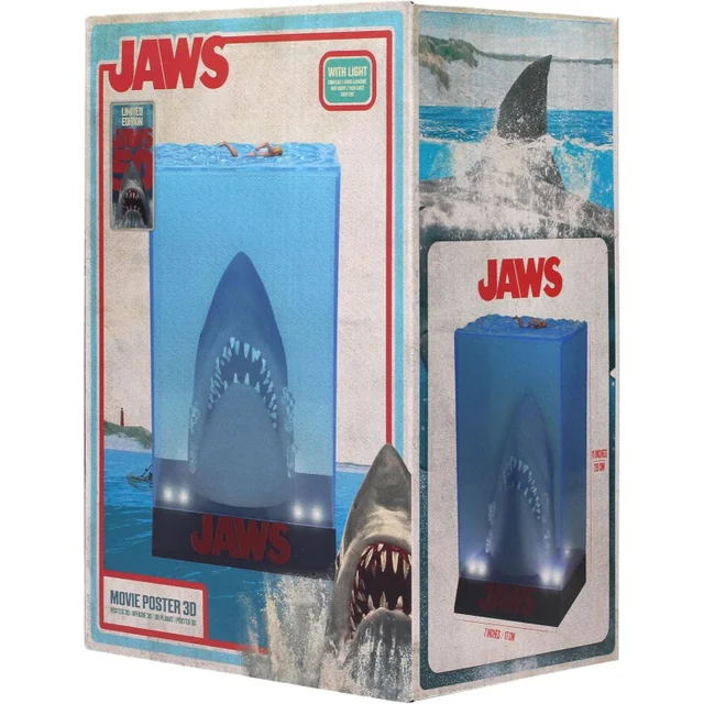 JAWS "LIGHT-UP" 3D POSTER 50TH ANNIVERSARY