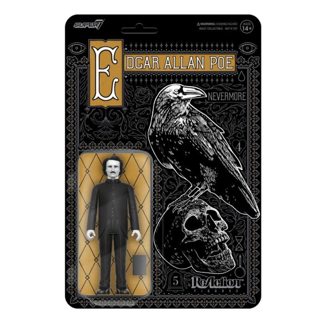 Super7 Edgar Allen Poe ReAction Greyscale Action Figure (3.75")