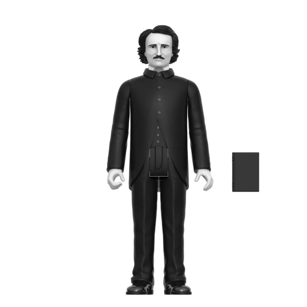 Super7 Edgar Allen Poe ReAction Greyscale Action Figure (3.75") Image 1