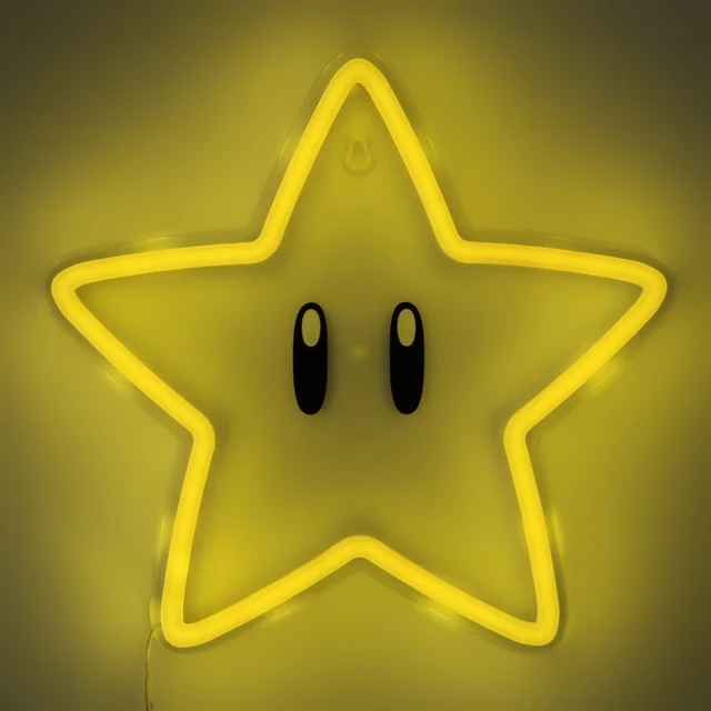 Super Mario Super Star Wall Mountable Led Neon Light