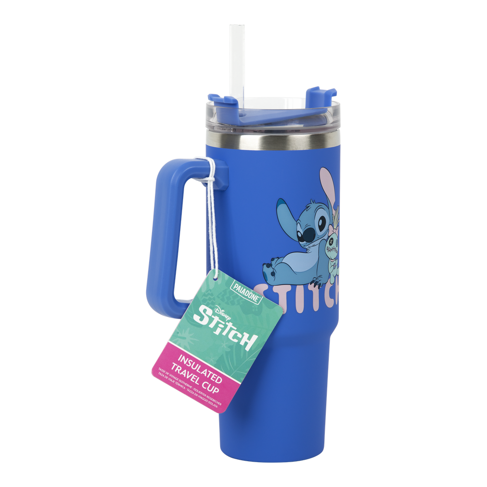 Disney Stitch Blue 900Ml Insulated Cup And Straw Image 1