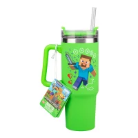 Minecraft Green 900Ml Insulated Cup And Straw - undefined undefined