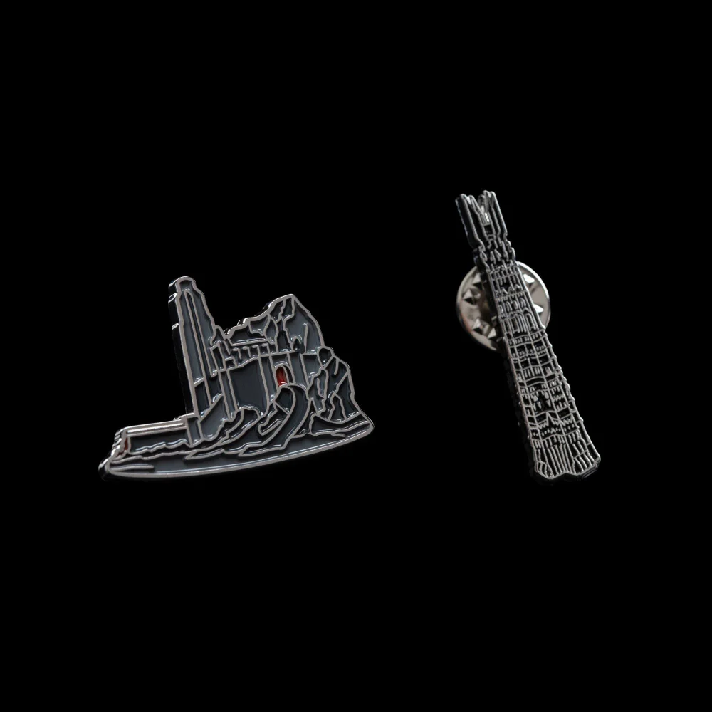 Weta Workshop Lord of the Rings Collectors Pins 2-Pack Helm's Deep & Orthanc Image 1