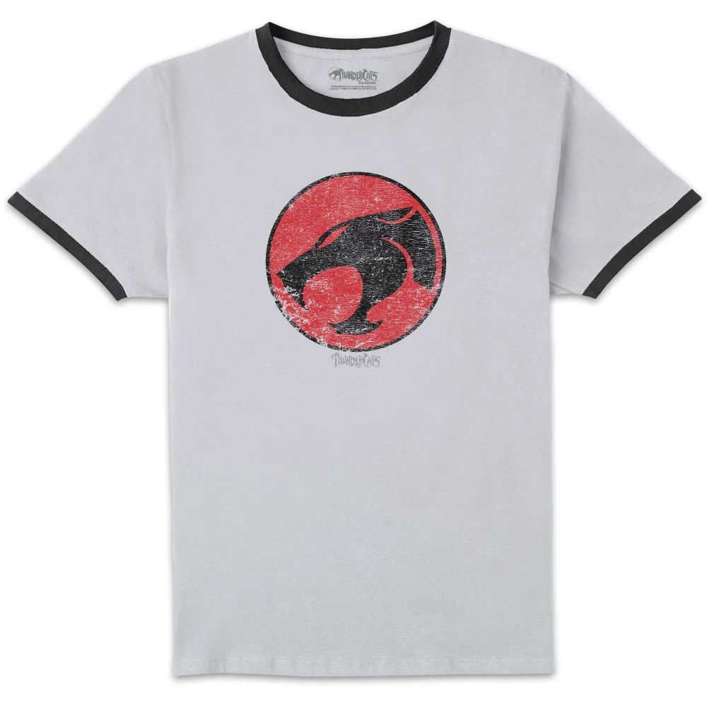 Thundercats Retro Logo Unisex Ringer T-Shirt - White/Black - S Image 1