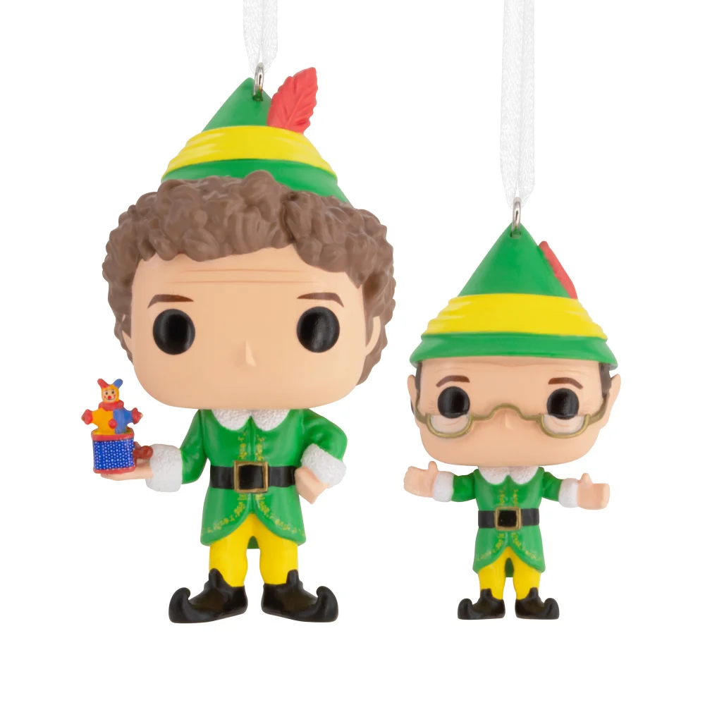 Hallmark Funko POP! Elf Christmas Ornaments - 2 Pack Buddy & Papa Elf Image 1