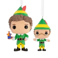 Hallmark Funko POP! Elf Christmas Ornaments - 2 Pack Buddy & Papa Elf