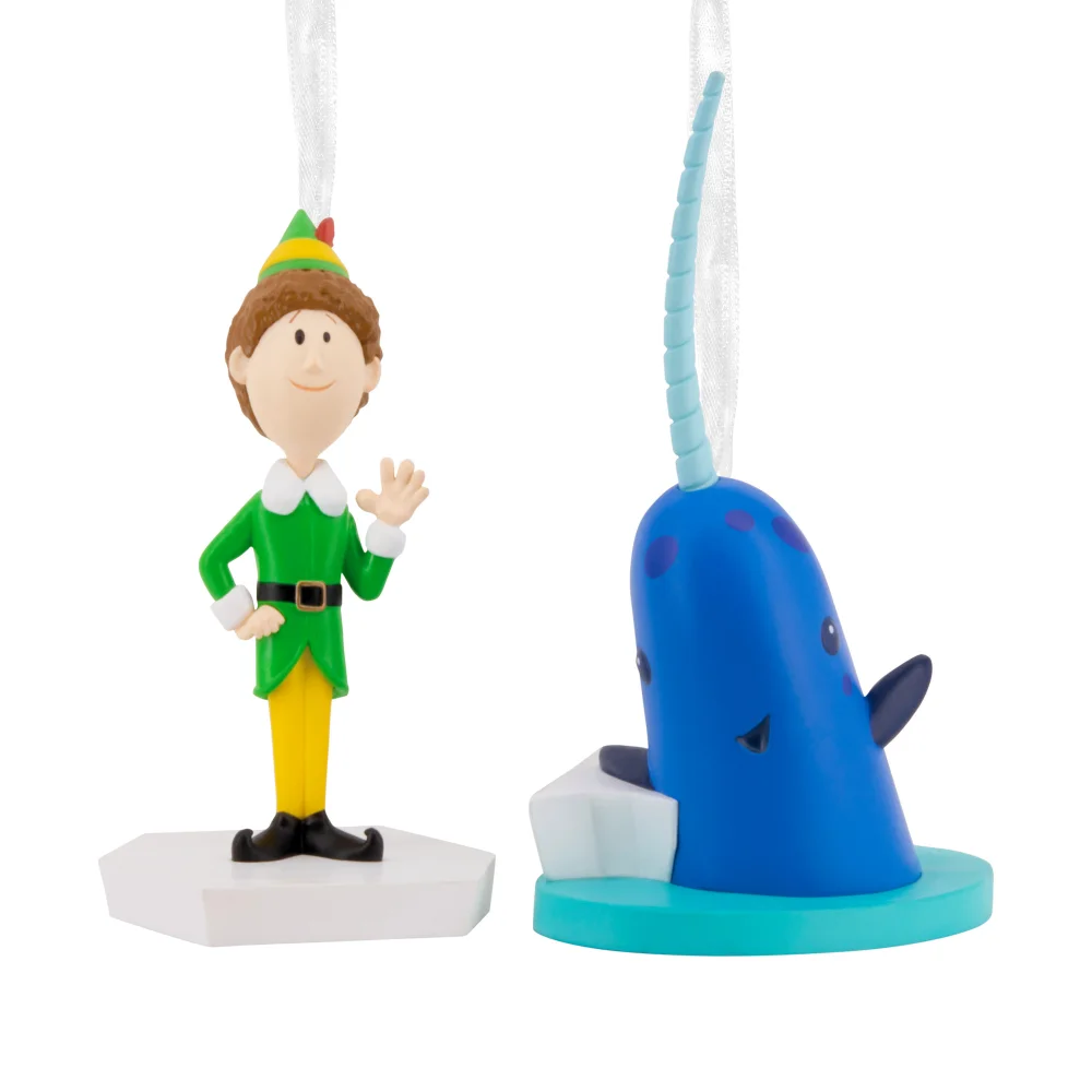 Hallmark Figural Elf and Narwhal Tree Ornament Image 1