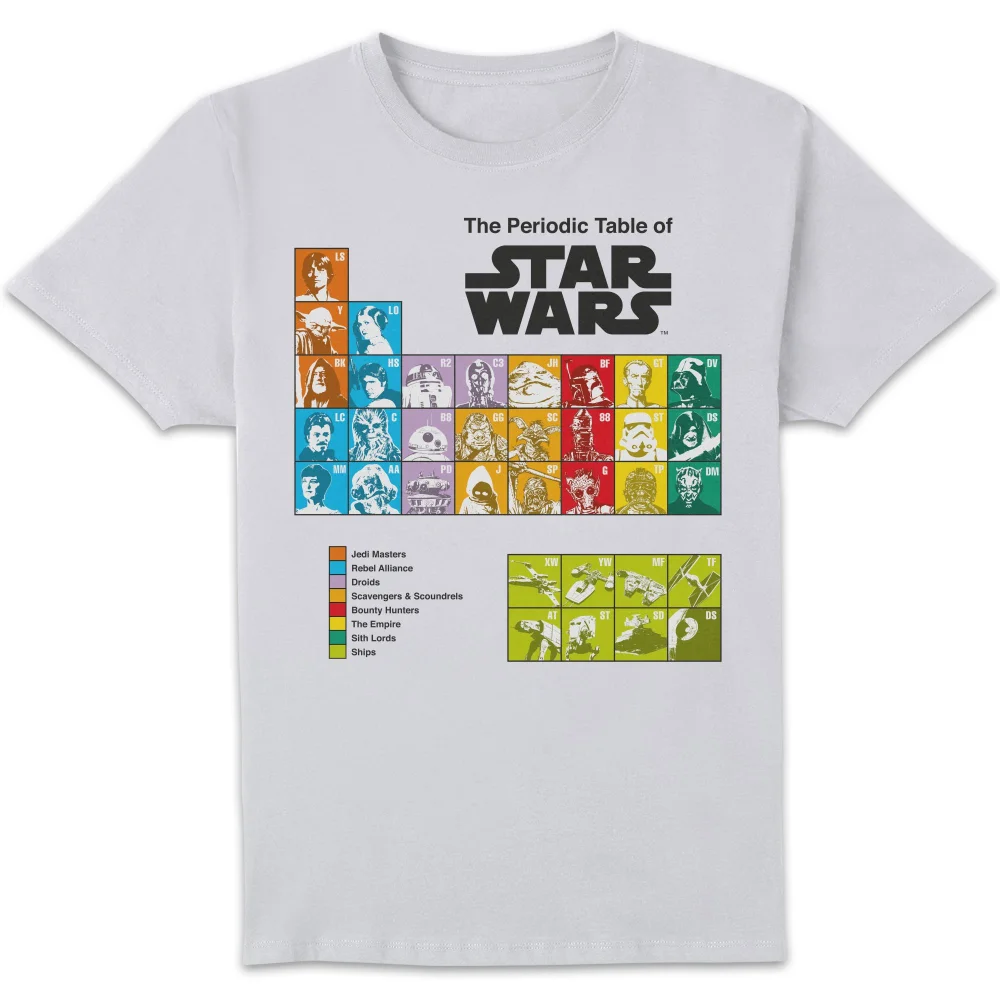 Star Wars Periodic Table Unisex T-Shirt - White - S Image 1