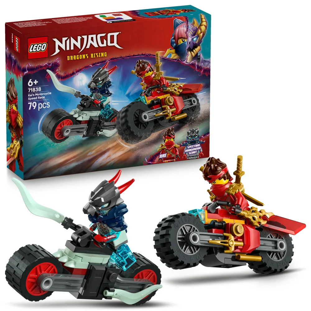 LEGO® NINJAGO® Kai’s Motorcycle Speed Race Playset with 2 Ninja Bike Toys 71838 Image 1