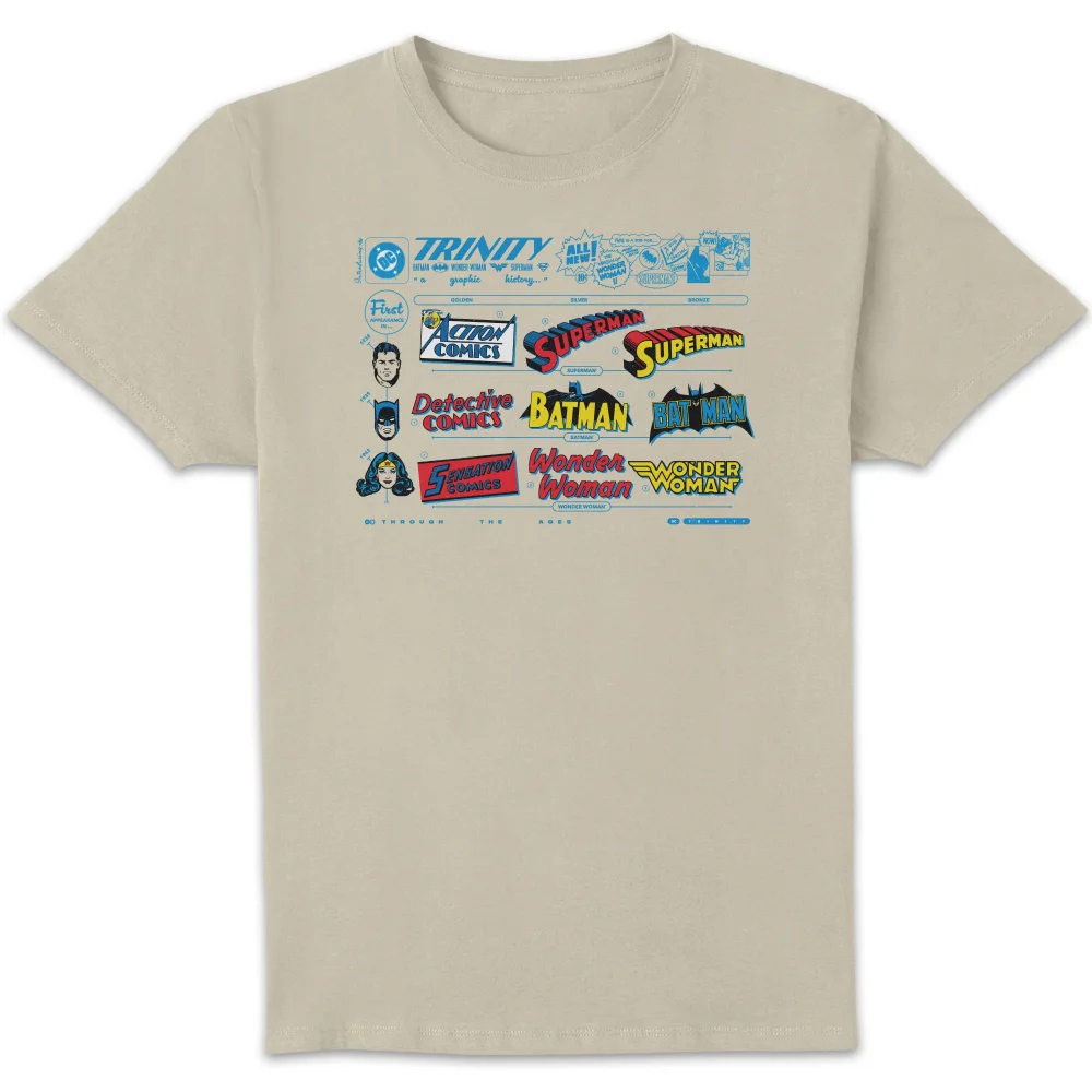 DC Comics Justice League The Trinity Visual History Unisex T-Shirt - Cream - S Image 1
