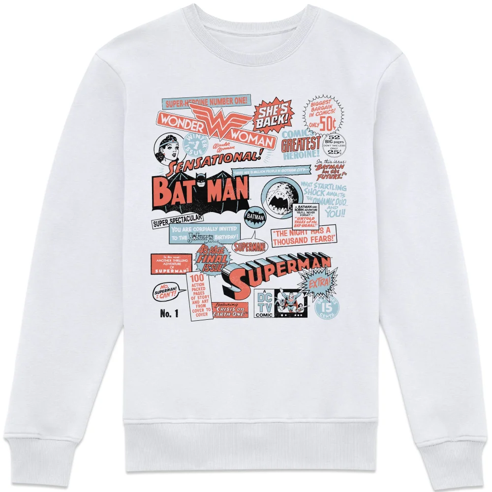 DC Comics Justice League Retro Sweatshirt - White - XS Image 1