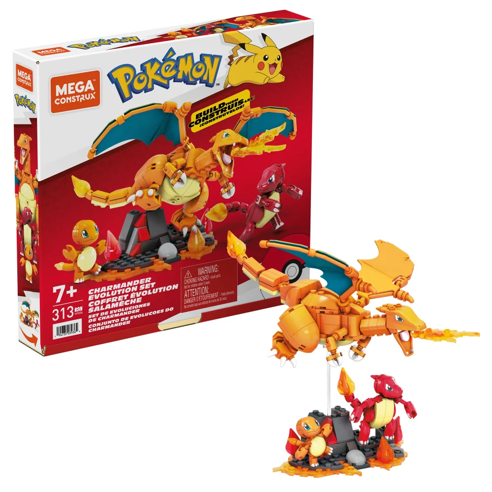 MEGA Construx Pokémon Charmander Evolution Building Set Image 1