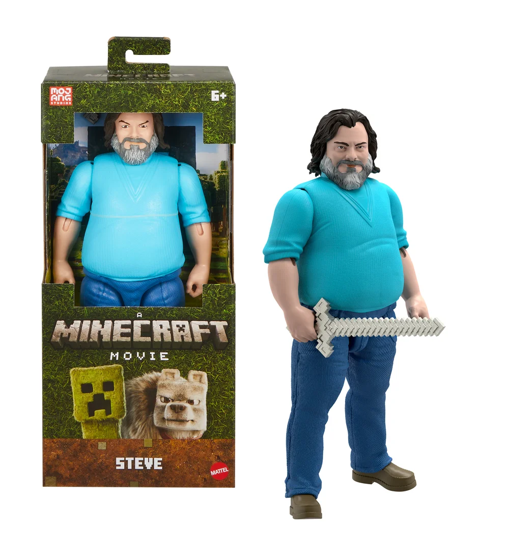 Minecraft Movie Large Steve Action Figure (12") Image 1