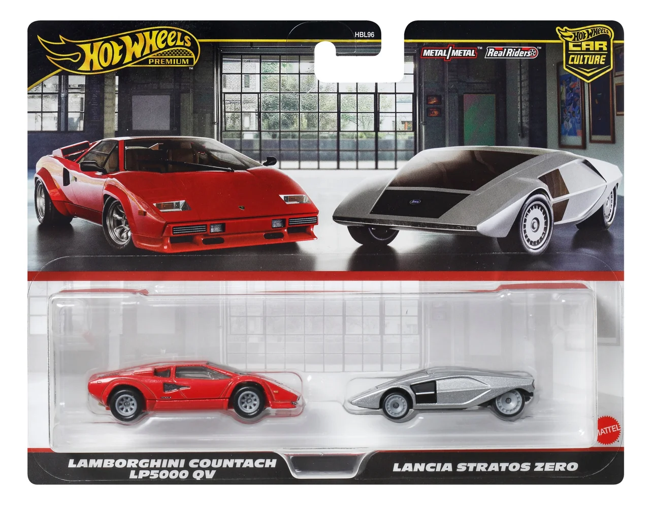 Hot Wheels Premium 2-Pack 2025 Mix 2 Lancia Stratos Zero & Lamborghini Countach LP5000 QV Image 1