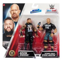 WWE Main Event Showdown 2-Pack Series 20 Kevin Owens vs Stone Cold Steve Austin Action Figures (6")
