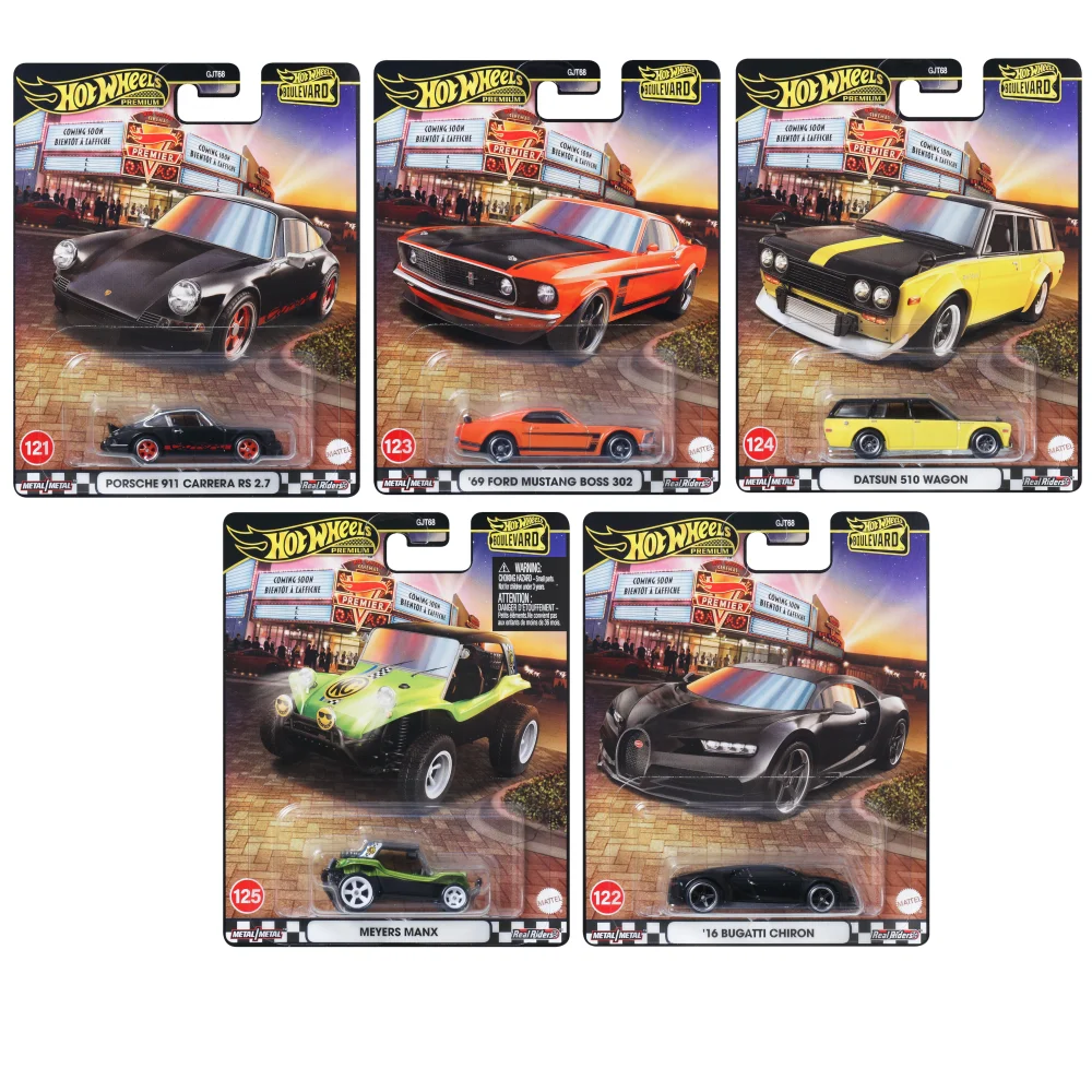 Hot Wheels Premium Boulevard 2025 Mix 2 Complete 5-Pack Bundle Image 1
